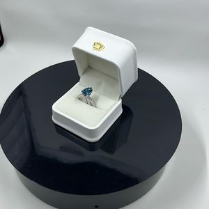 . Rodiffy  4  CT Pear Cut Blue Sapphire Ring